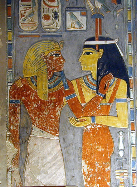 Ancient Egyptian wall murals from the tomb of Horemheb, last Pharaoh of the 18th dynasty