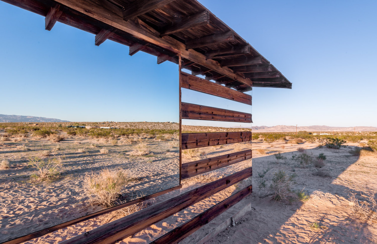 dezeen:  Lucid Stead installation by Phillip K Smith III makes a desert cabin appear