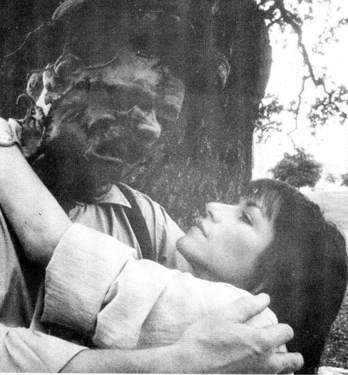 my-midlife-crisis:caroline williams (stretch) and bill johnson (leatherface) fooling around- texas c