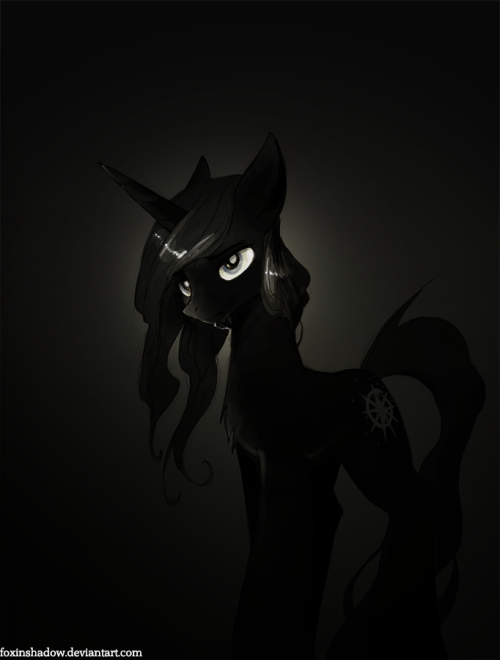 The… difficult commission for Soultearer, because the idea was simply to draw a black OC on a black backround ._. Cover of his fanfic: http://www.fimfiction.net/story/80759/walking-in-between-the-fabric-of-reality …if you don’t see