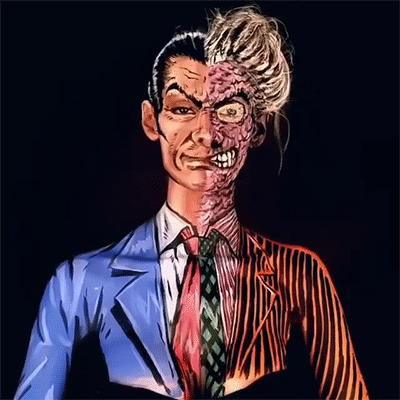 sizvideos:  Incredible body paint of the villain Two-Face - Watch the full video