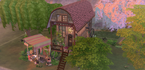 A tiny home on wheels for a traveling potion selling mage~ Just a quick little sims build lol.. 