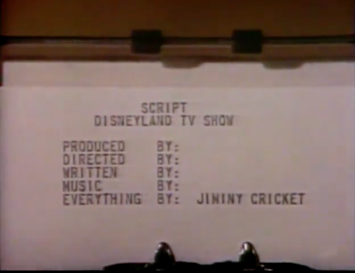 oldshowbiz: The Disneyland TV Show script written by Jiminy Cricket