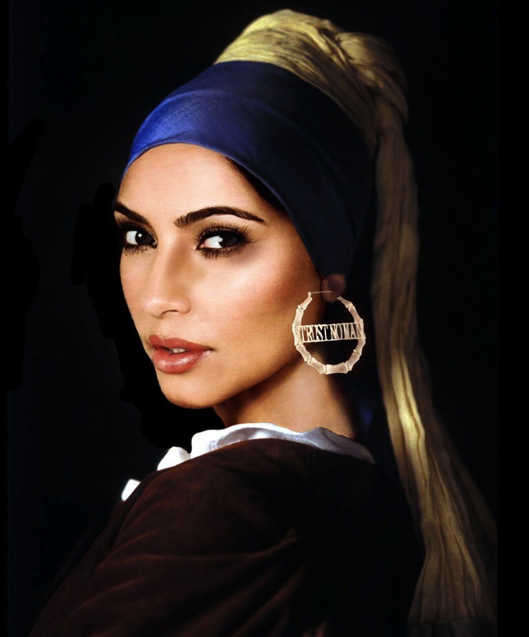 ellsworthsmelly:
“ Finished my photoshop project uh the Girl with the Pearl Earring was considered a sexually explicit painting at the time of its creation and the girl in the portrait was sexually objectified by Vermeer just as Kim K is seen as a...