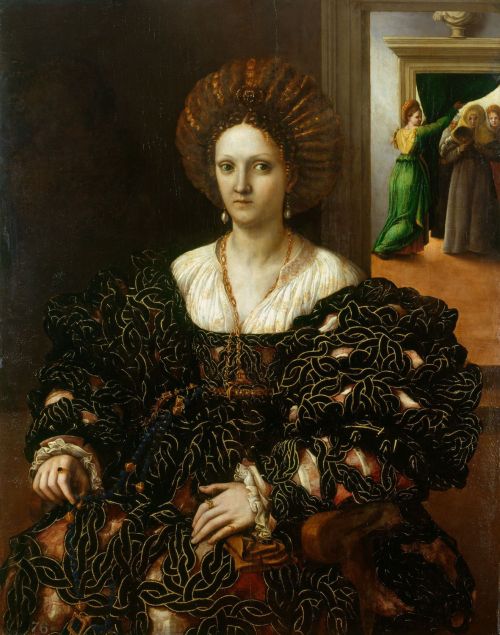 Portrait of Margaret Paleologa, by Giulio Romano, Royal Collection, London.