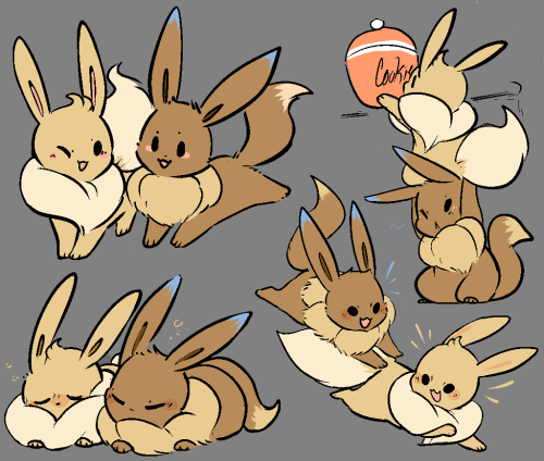 Buttercream - My rambunctious lil Eevee who is full fluff.ft. Her best friend owned by by my friend 