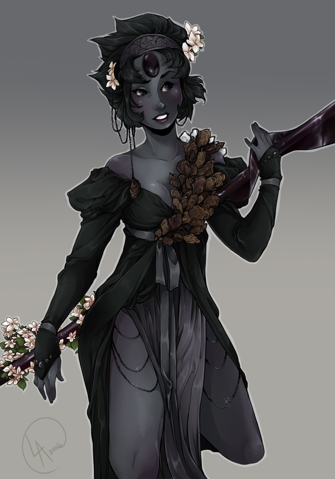 l2edpanda:  Tahitian Black Pearl-Pearl! Definitely channeled my Art Nouveau obsession