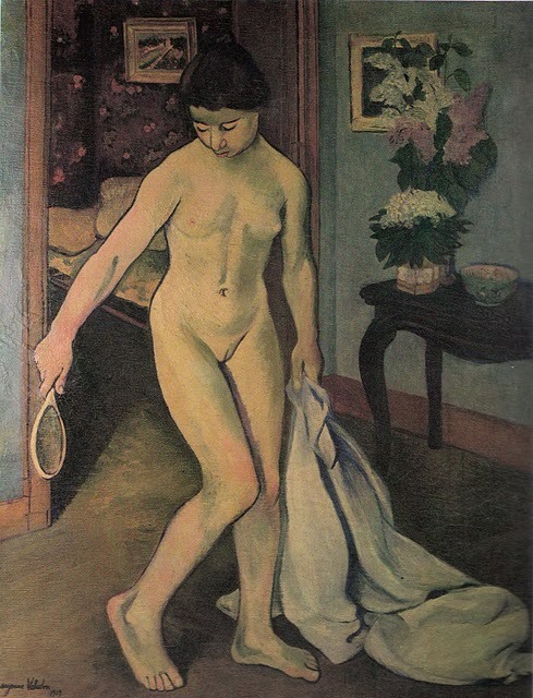 Nude at the Mirror, 1909, Suzanne ValadonMedium: oil,canvas