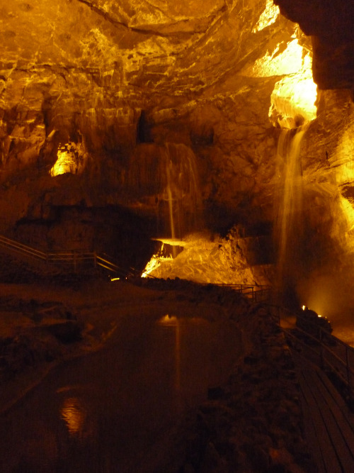 Underground at Dan-yr-Ogof, September 2014 can you spot the angel?