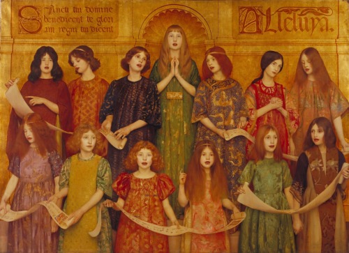 insipit:  Thomas Cooper Gotch (1854–1931, England)Gotch was an English Pre-Raphaelite painter and illustrator. He studied art in London and Antwerp before he married and studied in Paris with his wife, Caroline, a fellow artist. Returning to Britain,