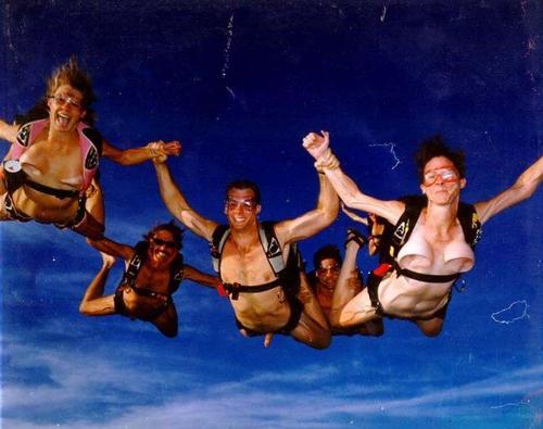 Free falling.