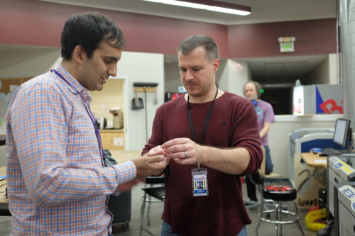 my new co-workers making a traveler’s chess set with a laser cutter at TechShop