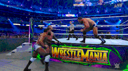 machomanwrestlinghistory:  08/04/2018 - WrestleMania 34: Jinder Mahal (w/ Sunil Singh) def. Rusev (w/ Aiden English), Randy Orton © &amp; Bobby Roode to win the WWE United States Championship