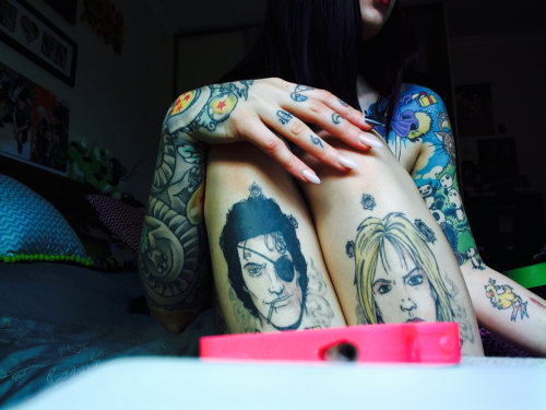 nekomarie:  Good morning, guys. #preacher #dragonball #pokemon #jessecuster #tulipohare #kodama #kiki #pandagopanda #verynice #tattoos #me #nails #skin #meow 