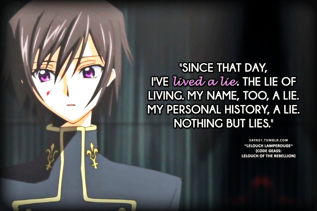 Anime Manga Quotes Code Geass Lelouch Of The Rebellion Lelouch