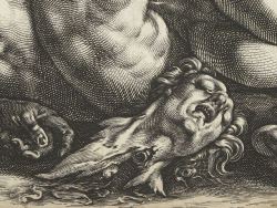 achasma:  The Dragon Devouring the Companions of Cadmus (detail) by Hendrick Goltzius, 1588.