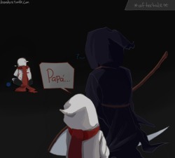 nekophy: jessyds17:  ———————[  TRANSLATION:  ]———————    reaper: *stalking geno* goth: dad reaper: ? goth: i want be like the papyrus of geno reaper: oh! because he is kind and everyone loves him? goth: no… goth: BECAUSE