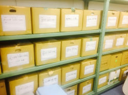 A preview of the boxes upon boxes of Shingeki no Kyojin season 2 animation cuts currently in storage! All the boxes are labeled with serial numbers starting with “SK” - Shingeki no Kyojin.Season 2 production is indeed under way in preparation for