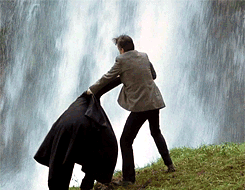 sherlock-you-aint: I saw him fall for a long way. Then he struck a rock, bounded off, and splashed i
