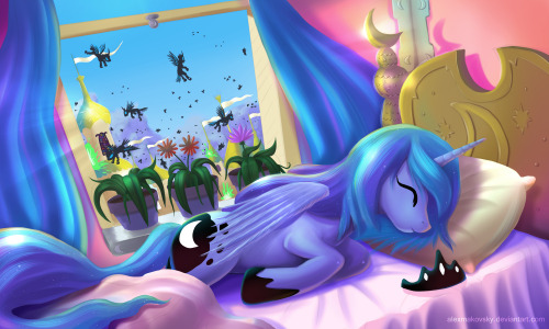 mylittleponyoficialg4:  Princess Luna is sleeping angel by alexmakovsky  