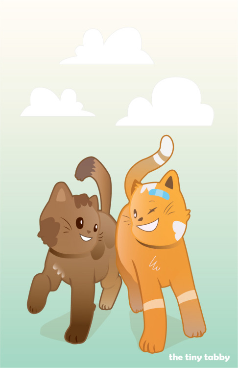 Drew Butter and Marmalade being friends. They get along so well because you can put them both on toa