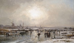 femme-de-lettres:  Large (Wikimedia)  Adolf Stademann painted this, Winterliches Eisvergnügen (which I shan’t translate for you, because it sounds silly no matter how I put it, but basically means they’re having fun on the ice and it’s winter),