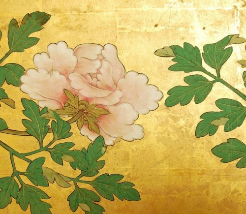 fujiwara57: byōbu-e 屏風絵 - peinture sur paravent - Ecole Kanō-ha 狩野派Kanō Chikanobu 狩野周信  (1