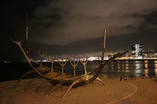 The Sun Voyager/Sólfar by night . . . . . . . #tb #iceland #icelandic #reykjavik #sculpture #