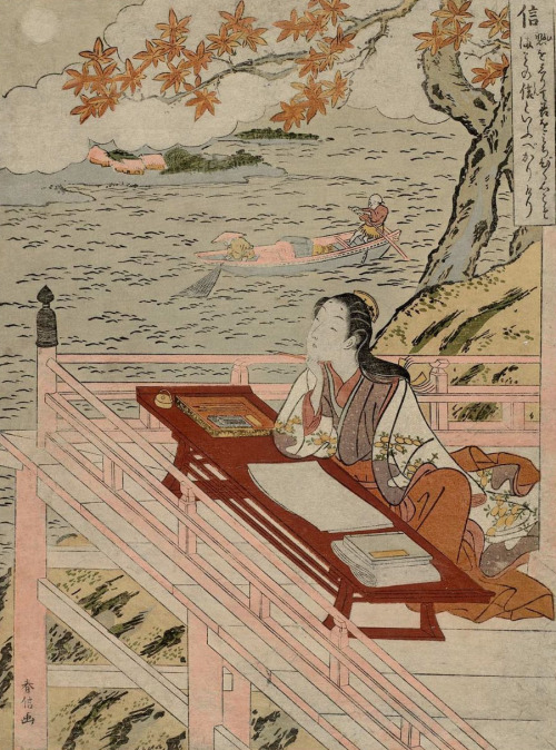 keidaa:woodblock of Murasaki Shikibu by Suzuki Harunobu  