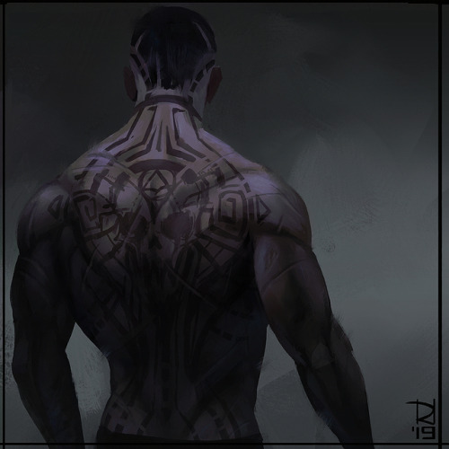 Tattoo on a killer’s back.Speed paint.