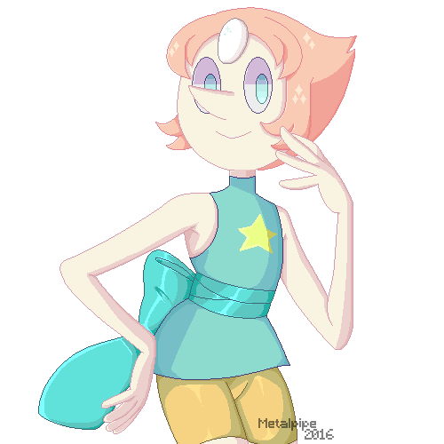 I tried to pixel so I drew Pearl from Steven Universe 