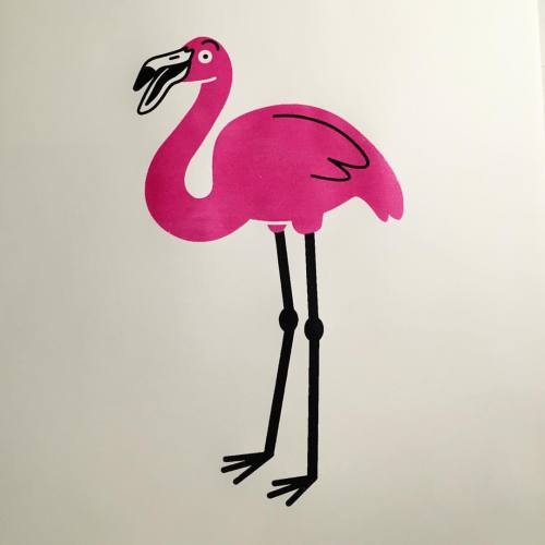 Pure #magenta #flamingo #screenprint #illustration #screenprinting #twocolour Not bad, total of two 