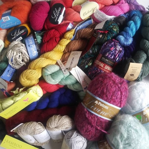 It may be gloomy outside but the yarn in here is Bright! A sneak peek at the new inventory coming to