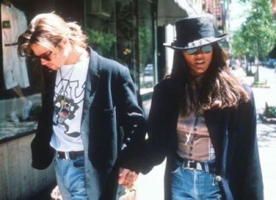 Brad Pitt & Robin Givens, 1989.The couple started dating in the midst of Given’s contentious divorce with boxer Mike Tyson.  #1989#1980s#robin givens#brad pitt #sagittarius and sagittarius #mike tyson