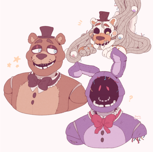 angsty-teacup: D'aw! Thank you guys so much !! Also Freddy, Withered Bonnie and Molten Freddy are my