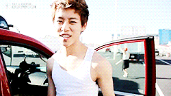 foreverwithbapbabyz:  Daehyun in white wife-beater in LV 