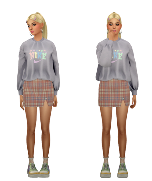 TS4 Soft Girl Lookbook #1 Skin / Face / Hair / Eyebrows / Eyes / NosemaskClothing - Top Flower Dum