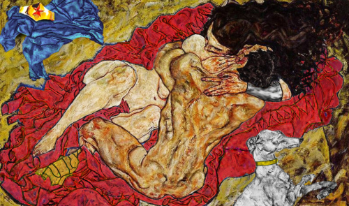 “A modified version of The Embrace’ created in 1917 by Egon Schiele modded with Superman