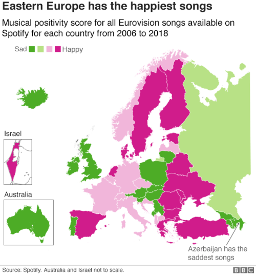 lord-kitschener:mapsontheweb:Musical positivity of songs send by each country to Eurovision.“Azerbai