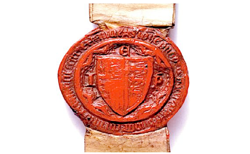 edwardslovelyelizabeth:  Joan of Kent’s seal, attached to an indenture from 20 April 1380 made