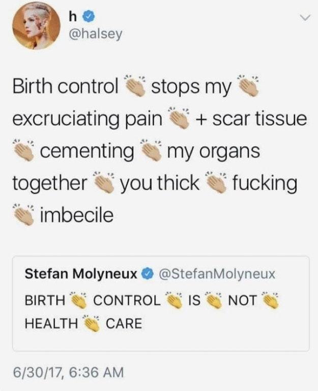 wilwheaton:  (via Birth control actually is (or can be) healthcare 👏🏼👏🏼👏🏼