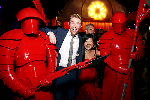 domhnall-tonal:Domhnall Gleeson and Kelly Marie Tran at the world premiere of Star Wars: The Last Je