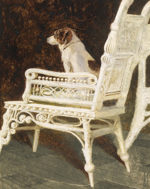 Yolk and the Wicker Chair  -  Jamie Wyeth  b. 1946