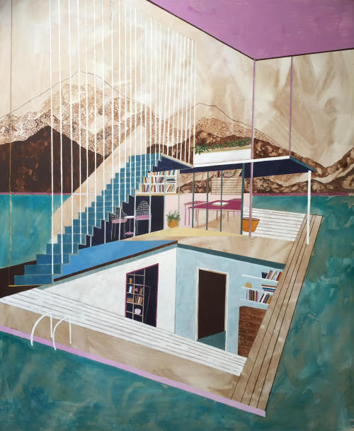 supersonicart:  Charlotte Keates’s “Exploiting Perspectives: A Harmony In Chaos” at Arusha Gallery.Brand new, large scale paintings by artist Charlotte Keates (Don’t miss her Instagram) for her solo show entitled “Exploiting Perspectives: A