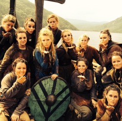 historychannelvikings: &ldquo;The shield-maidens of #vikings are sending you love. #TeamLagertha #lagertha #Ireland&rdquo; - Katheryn Winnick via (Instagram)