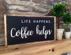 Yourcoffeeguru:    Wood Coffee Sign  //   Nananewhandmade  