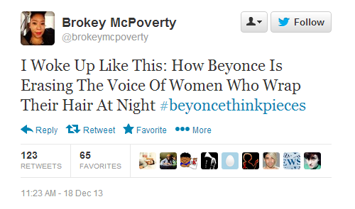 talesofthestarshipregeneration:   sook-hee: ‘Beyonce Think Pieces’ Hashtag Mocks Media’s Reaction to Album  GOD i love black people! 