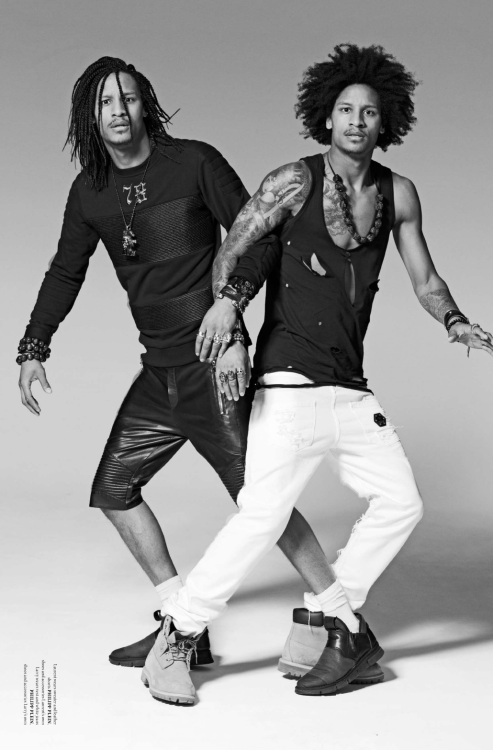 a-girl-walks-in-paris-at-night: Les Twins photographed by Michael Avedon wearing Philipp Plein for The Fashionable Lampoon issue n°4 since two pics outta three are out. 