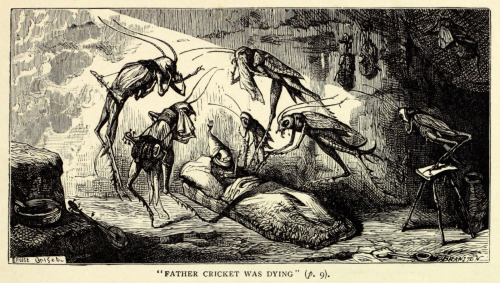 michaelmoonsbookshop:Father Cricket was dyingfrom Tina the willful cricket19th century children’s il