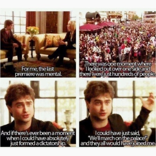 harmioneforever: iwenttohogwartsviathetardis: Harry Potter the dictator!! He’s not even kiddin